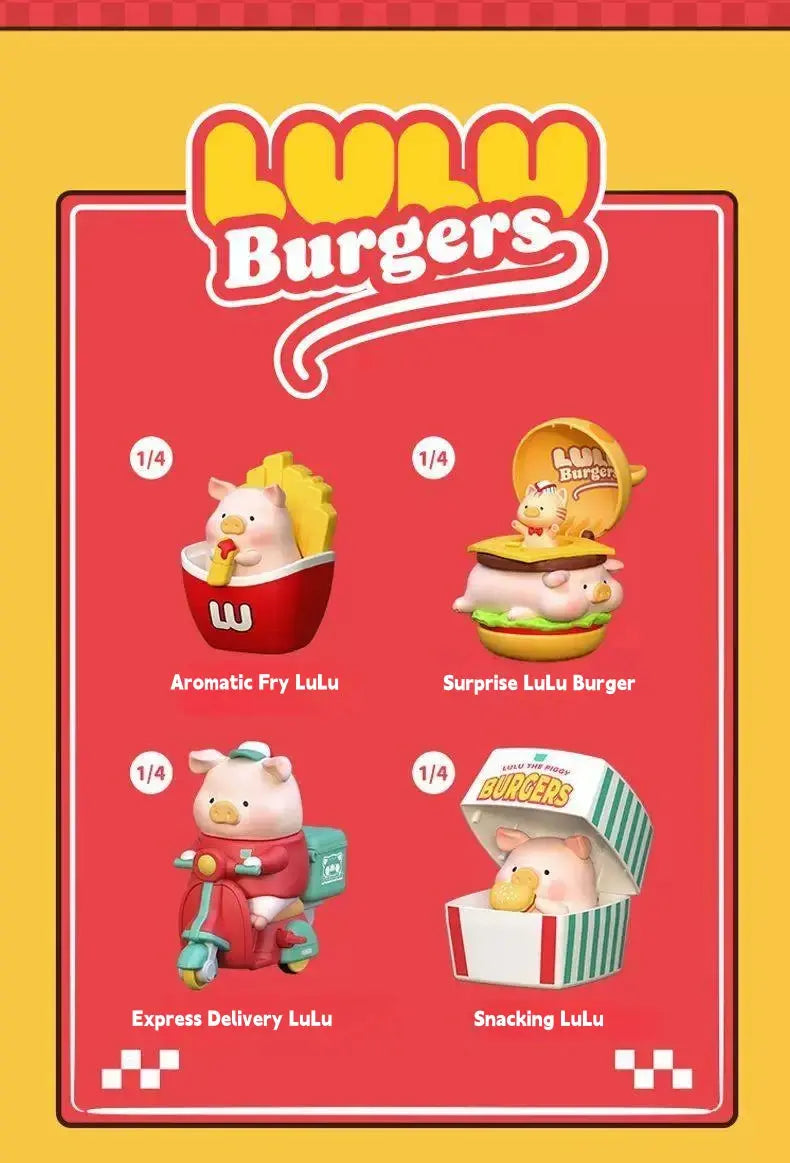 LuLu Piggy blind box Express Delivery Burger Art Toy Lunar Hobby
