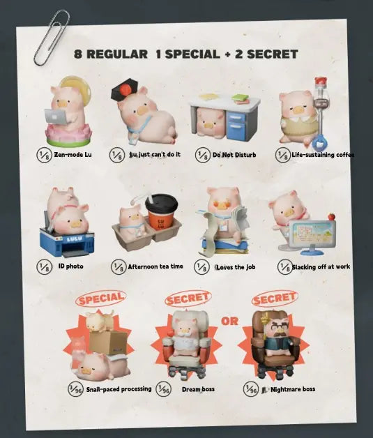 LuLu "Piggy's Busy Workday" Series Blind Box Figures Lunar Hobby