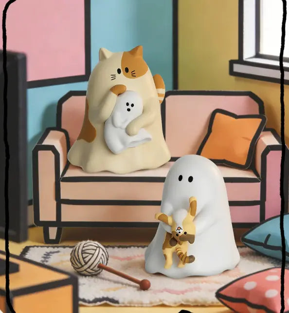 Little Ghost, let me show you my cat blind box figures. Lunar Hobby