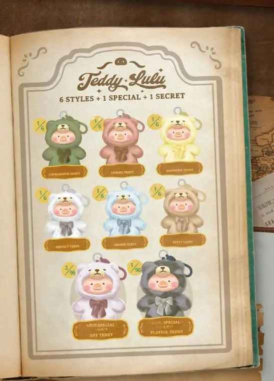 LuLu the Pig Retro Teddy Toy Shop Blind Box Vinyl-Face Plush Pendant Lunar Hobby