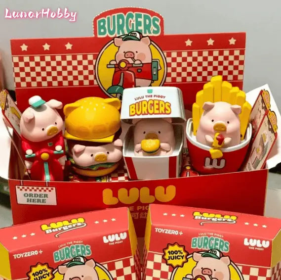 LuLu Piggy blind box Express Delivery Burger Art Toy Lunar Hobby