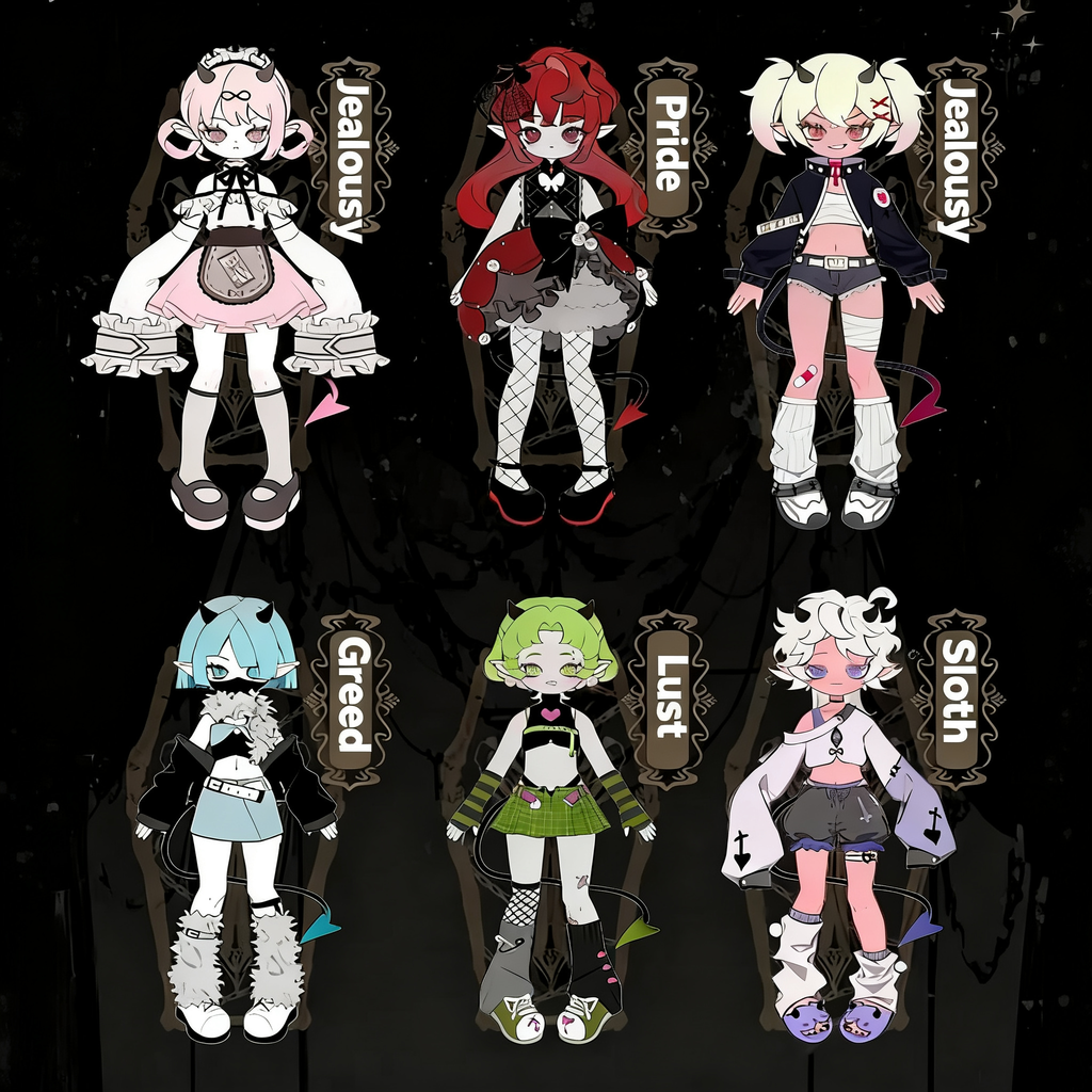 Chuzimachi "Demon Horns" Series: 1/8 Scale Articulated BJD Blind Box Figures